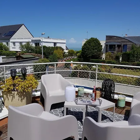 La Terrasse, Jacuzzi Et Vue Mer A 100M De La Plage Donville-les-Bains Exterior photo