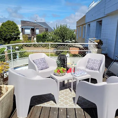 La Terrasse, Jacuzzi Et Vue Mer A 100M De La Plage Donville-les-Bains Exterior photo